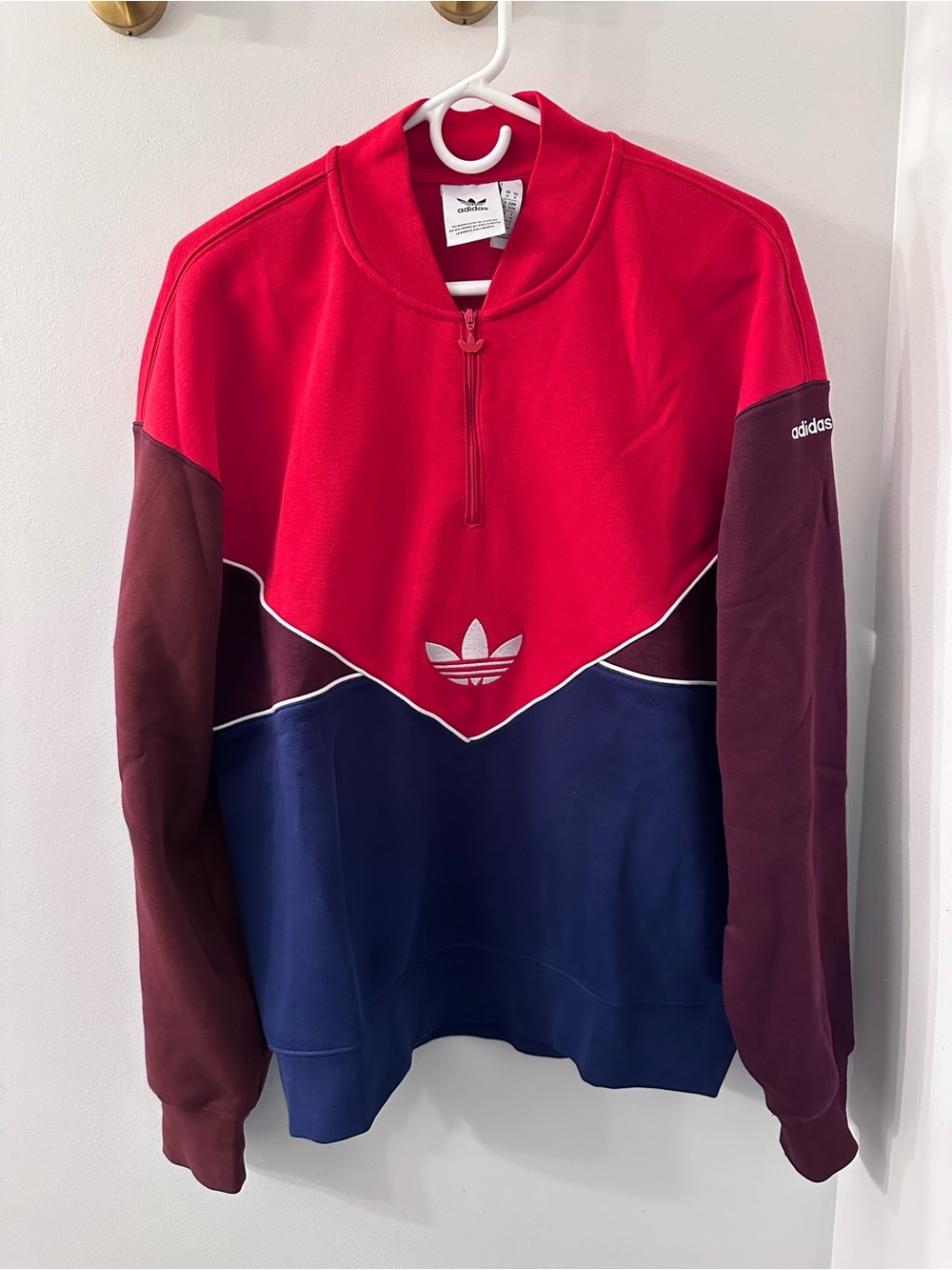 NWOT adidas Originals Men's Adicolor Seasonal Archive Half-Zip Crew Sweatshirt